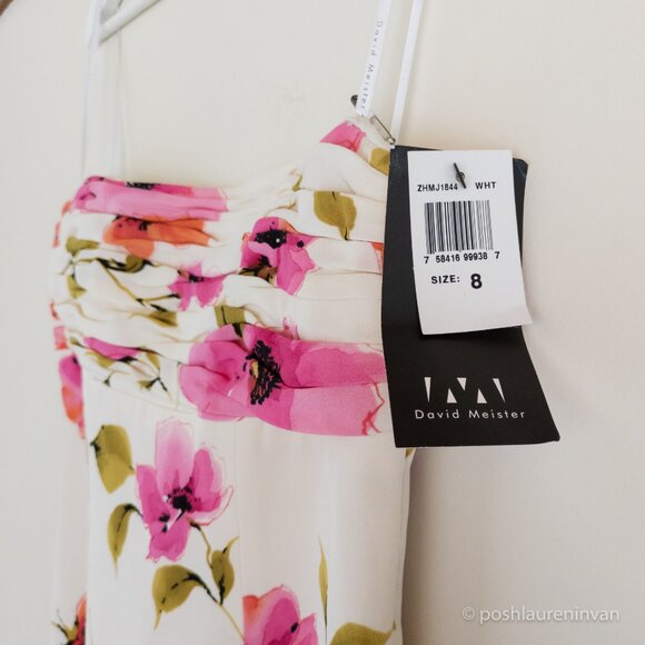 David Meister Floral Silk Dress *NWT* – Strapless / Formal Dress – US 8 - Picture 3 of 16